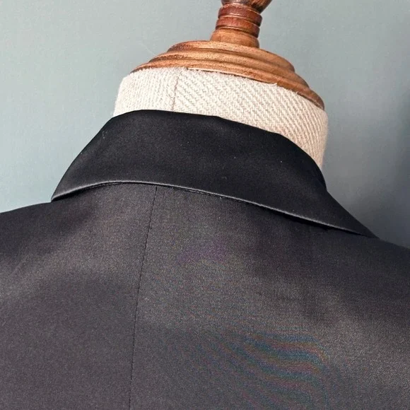 Vintage Laurence Kazar Beaded Silk Tuxedo Blazer | Size 6 | Black Evening Jacket - Picture 5 of 9